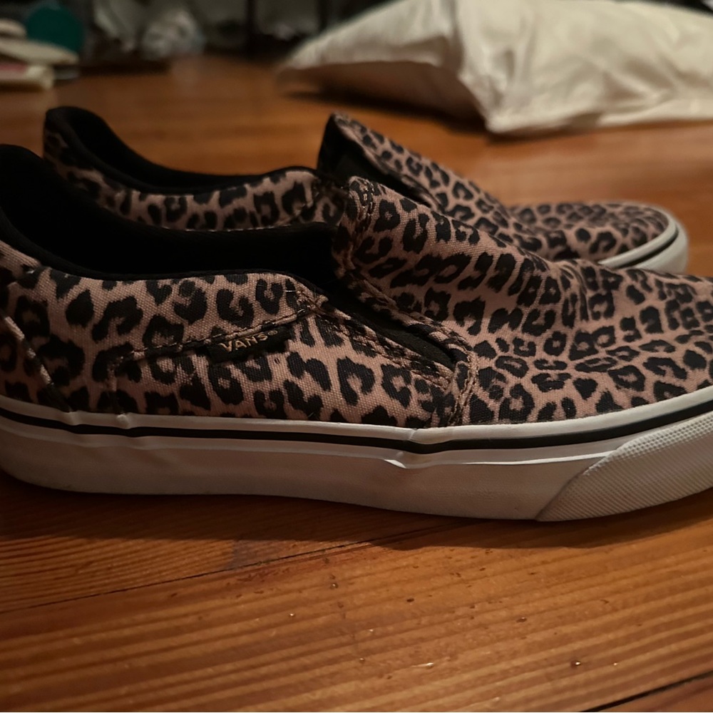 Womens Leopard Print Slip-On Vans - image 2